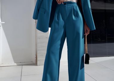 Σετ Σακάκι Παντελόνι Kiklamin Πετρόλ - Amelie's - 