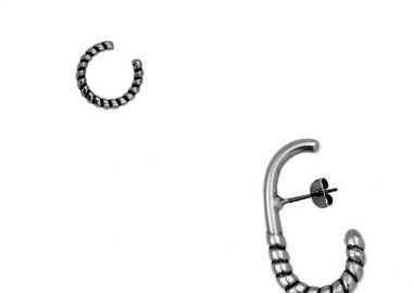 Σετ Σκουλαρίκι Λοβού Και Earcuff Από Ορείχαλκο PF47480 - AMOR AMOR - 