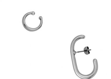 Σετ Σκουλαρίκι Λοβού Και Earcuff Από Ορείχαλκο PF47484 - AMOR AMOR - 