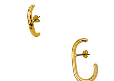 Σετ Σκουλαρίκια Λοβού Από Ορείχαλκο Επιχρυσωμένο 24Κ PF47483 - AMOR AMOR - 