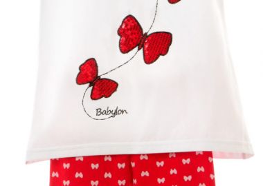 ΣΕΤ ΤΟΥΝΙΚ ΚΟΛΑΝ - ΛΕΥΚΟ ΚΟΚΚΙΝΟ ΛΕΥΚΟ ΚΟΚΚΙΝΟ - Babylon fashion - 