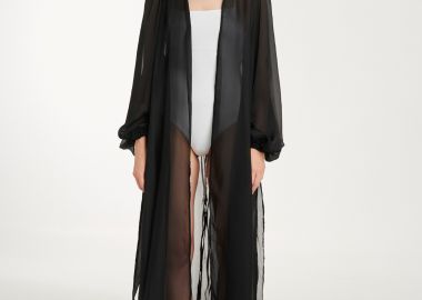Sheer Robe In Black - Cutcuutur - 