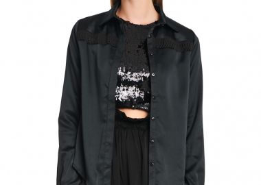 Shirt In Black Satin - Cutcuutur - 