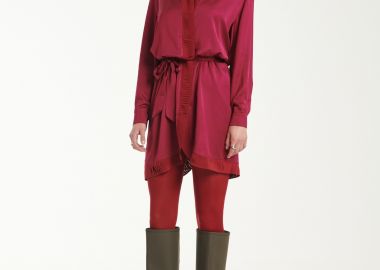 Shirtdress In Grenat - Cutcuutur - 