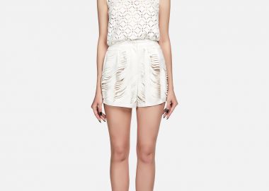 Shorts In White Crepe - Cutcuutur - 