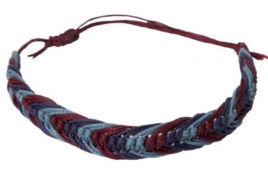 Siballba Ανδρικό Βραχιόλι Μακραμέ Μοβ, Γαλάζιο, Μπορντό - Siballba - 