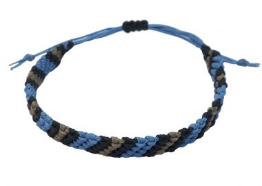 Siballba Ανδρικό Βραχιόλι Μακραμέ Μπλε, Μαύρο, Γκρι - Siballba - 