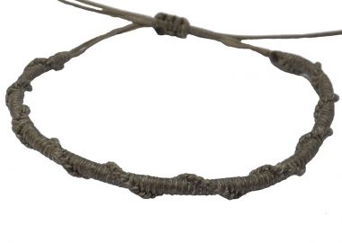 Siballba Ανδρικό Βραχιόλι Μακραμέ Στριφτό Γκρι - Siballba - 