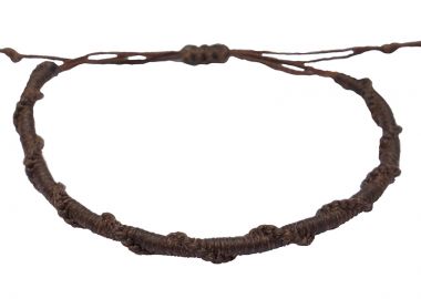 Siballba Ανδρικό Βραχιόλι Μακραμέ Στριφτό Καφέ - Siballba - 