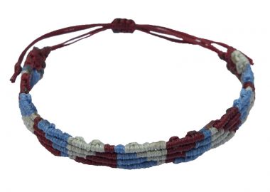 Siballba Ανδρικό Βραχιόλι Μακραμέ Τρίγωνα Τρίχρωμα - Siballba - 