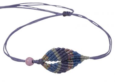 Siballba Μακραμέ βραχιόλι ποδιού boho μοβ φύλλο - Siballba - 