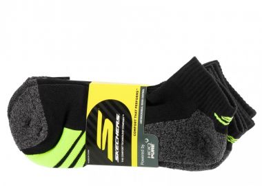 Skechers 3pk Mens 12 Terry QBlack Socks S114981HBLK - Skechers - 