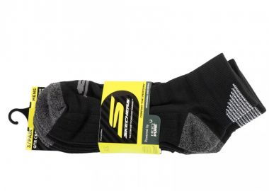 Skechers 3pk Mens 12 Terry Qtr Crew Socks S114662HBLK - Skechers - 