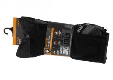 Skechers 3pk Mens 12 Terry Work Socks S106859BLK - Skechers - 