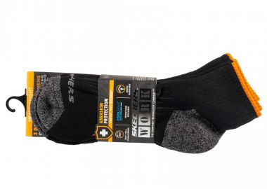 Skechers 3pk Mens Work Qtr Socks S115423BLK - Skechers - 