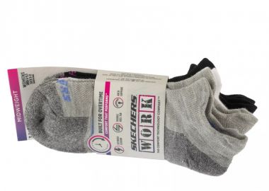 Skechers 3pk Work Lowcut Womens Socks S119052GRBK - Skechers - 