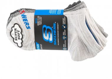 Skechers 6pk Boys No Terry Socks S112222GRY - Skechers - 