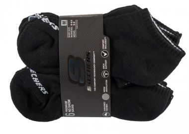Skechers 6pk Unisex 12 Terry Crew Socks S118209BLK - Skechers - 