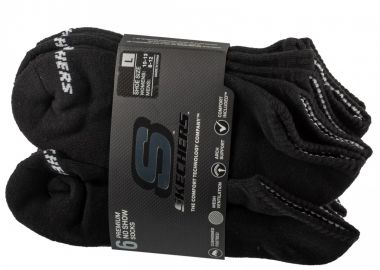 Skechers 6pk Unisex 12 Terry Crew Socks S118210BLK - Skechers - 