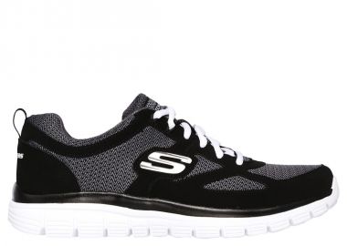 Skechers Burns 52635-BKW Ανδρικά Αθλητικά Παπούτσια Running Μαύρα - Skechers - 