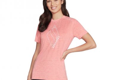 Skechers Diamond Blissful Αθλητικό Γυναικείο T-shirt Black Melange με Λαιμόκοψη V W1TS336-BLK - Skechers - 