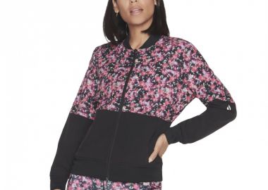 Skechers Fantasy Fields Κοντό Γυναικείο Bomber Jacket Διπλής Όψης Ροζ WJA314-BKRB - Skechers - 