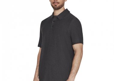 Skechers Go Dri All Day Ανδρικό T-shirt Polo Γκρι MTO78-BKCC - Skechers - 