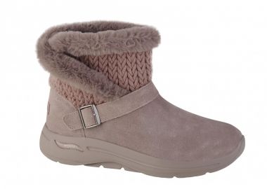 Skechers Go Walk Suede Γυναικεία Μποτάκια με Πλατφόρμα & Γούνα Ροζ 144422-DKTP - Skechers - 