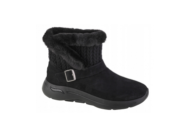 Skechers Γυναικεία Μποτάκια Αστραγάλου με Γούνα Μαύρα 144422-BBK - Skechers - 