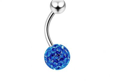 Σκουλαρίκι Αφαλού Από Ανοξείδωτο Ατσάλι Με Κρύσταλλα AS47575 - AMOR AMOR - 