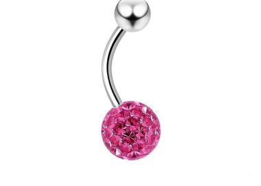 Σκουλαρίκι Αφαλού Από Ανοξείδωτο Ατσάλι Με Κρύσταλλα AS47576 - AMOR AMOR - 