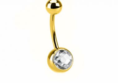 Σκουλαρίκι Αφαλού Από Ανοξείδωτο Ατσάλι με Κρύσταλλο AS48002 - AMOR AMOR - 