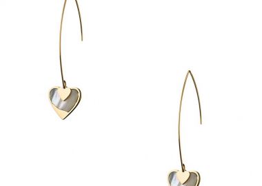 Σκουλαρίκια Από Ανοξείδωτο Ατσάλι Επιχρυσωμένο Με Καρδιές AS42376 AS42377 - AMOR AMOR - 