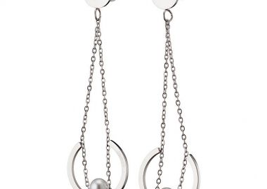 Σκουλαρίκια Από Ανοξείδωτο Ατσάλι Με Μαργαριτάρι AS48470 - AMOR AMOR - 