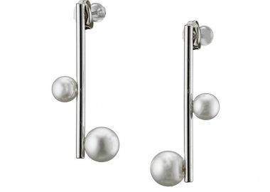 Σκουλαρίκια Από Ανοξείδωτο Ατσάλι Με Μαργαριτάρια AS48296 - AMOR AMOR - 