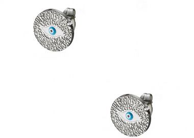 Σκουλαρίκια Από Ανοξείδωτο Ατσάλι Με Ματάκι AS42343 - AMOR AMOR - 