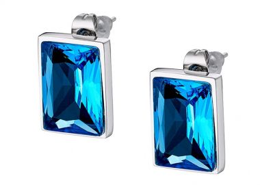 Σκουλαρίκια Από Ανοξείδωτο Ατσάλι Με Swarovski AS47763 - AMOR AMOR - 