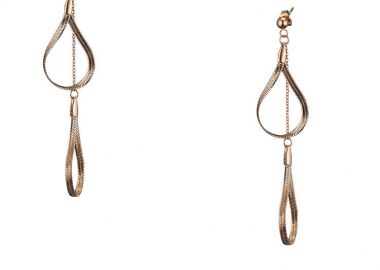 Σκουλαρίκια Από Ανοξείδωτο Ατσάλι Ροζ Επιχρυσωμένο AS40397 - AMOR AMOR - 