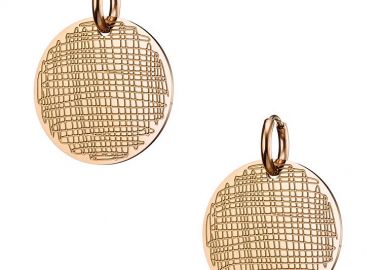 Σκουλαρίκια Από Ανοξείδωτο Ατσάλι Ροζ Επιχρυσωμένο AS42366 - AMOR AMOR - 