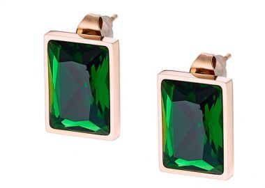 Σκουλαρίκια Από Ανοξείδωτο Ατσάλι Ροζ Επιχρυσωμένο Με Swarovski AS47762 - AMOR AMOR - 