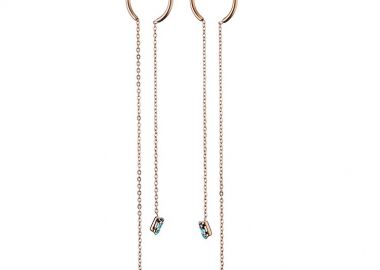 Σκουλαρίκια Από Ανοξείδωτο Ατσάλι Ροζ Επιχρυσωμένο Με Swarovski AS48469 - AMOR AMOR - 