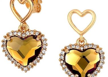 Σκουλαρίκια Από Ασήμι 925 Επιχρυσωμένο Με Καρδιές Swarovski EX49468 - AMOR AMOR - 