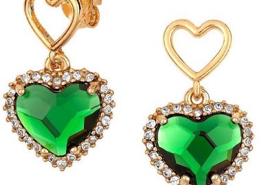 Σκουλαρίκια Από Ασήμι 925 Επιχρυσωμένο Με Καρδιές Swarovski EX49471 - AMOR AMOR - 