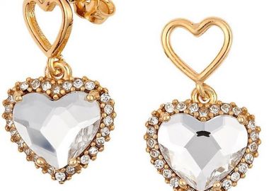 Σκουλαρίκια Από Ασήμι 925 Επιχρυσωμένο Με Καρδιές Swarovski EX49474 - AMOR AMOR - 