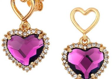 Σκουλαρίκια Από Ασήμι 925 Επιχρυσωμένο Με Καρδιές Swarovski EX49477 - AMOR AMOR - 