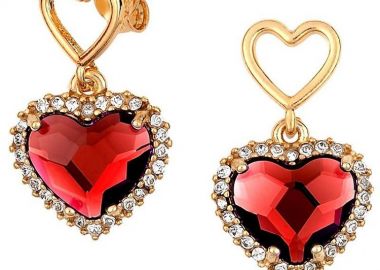 Σκουλαρίκια Από Ασήμι 925 Επιχρυσωμένο Με Καρδιές Swarovski EX49480 - AMOR AMOR - 