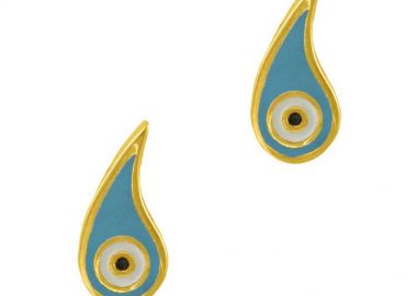 Σκουλαρίκια Από Ασήμι 925 Επιχρυσωμένο Με Ματάκι EX49229 - AMOR AMOR - 