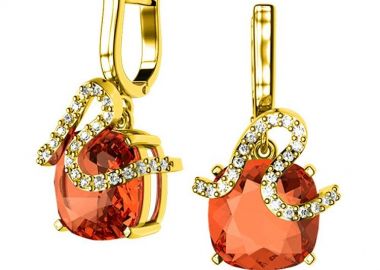 Σκουλαρίκια Από Ασήμι 925 Επιχρυσωμένο Με Swarovski EX43212 - AMOR AMOR - 