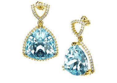 Σκουλαρίκια Από Ασήμι 925 Επιχρυσωμένο Με Swarovski EX43216 - AMOR AMOR - 