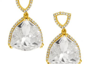 Σκουλαρίκια Από Ασήμι 925 Επιχρυσωμένο Με Swarovski EX43218 - AMOR AMOR - 